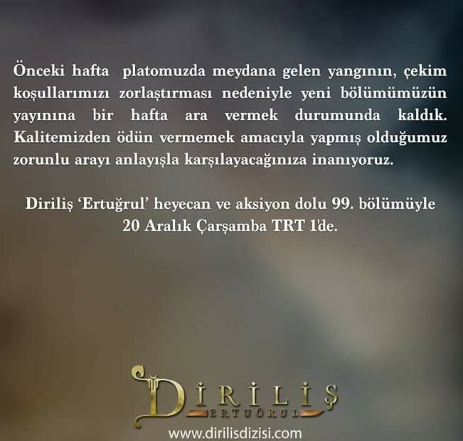 13 Aralık Diriliş Neden Yok 99. Bölüm Neden Yayınlanmıyor-Diriliş-Ertuğrul-99.-Bölümü-İle-20-Aralık-Çarşamba-Günü-TRT-1-De